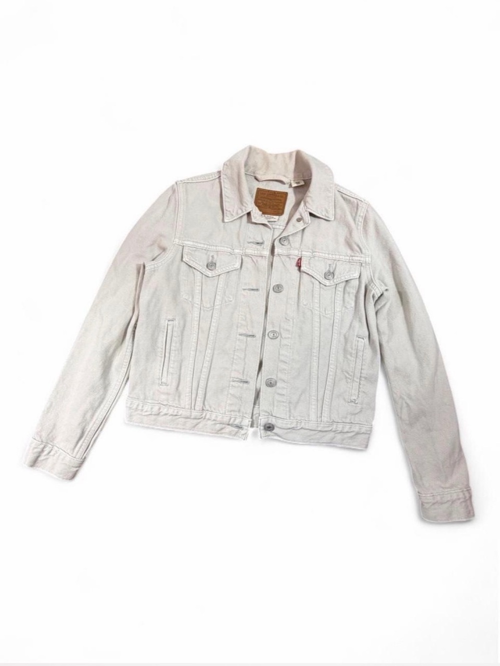 Levi’s Premium Cream Denim Trucker Jacket Women’s S Off White Ivory